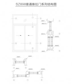 普鋁系列SZ898普通推拉門(mén)系列